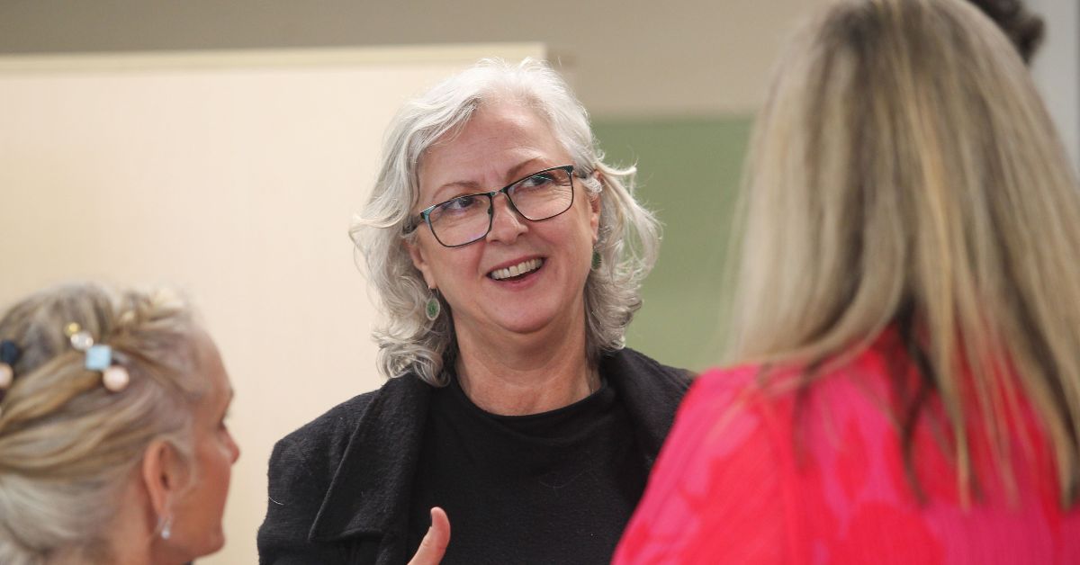 Helen Craig, CEO of Medical Deans Australia and New Zealand, speaks to health professional students at the launch event.